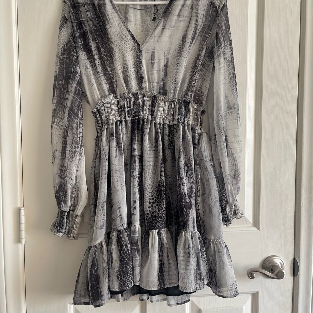 Grey Snake Print Zara Dress